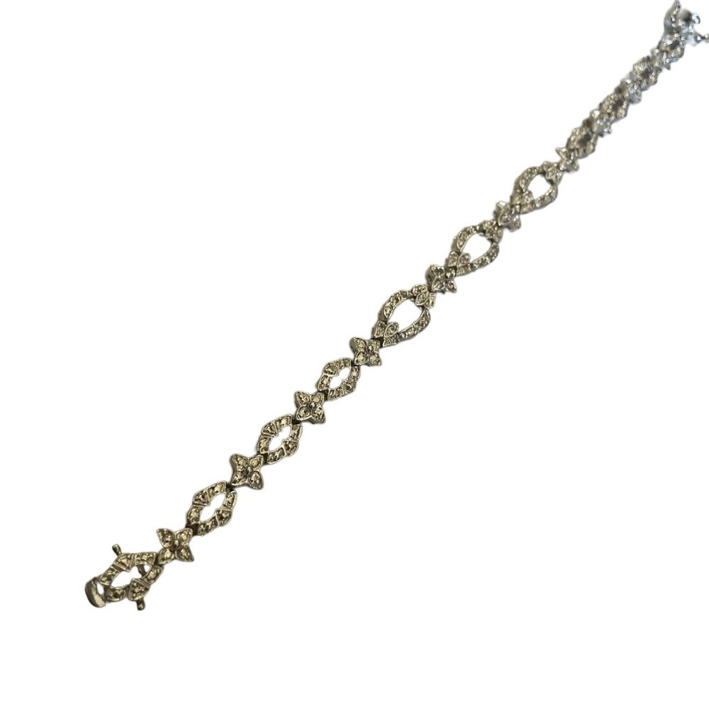 Silver Tone Rhinestone Bracelet - Picture 3 of 12